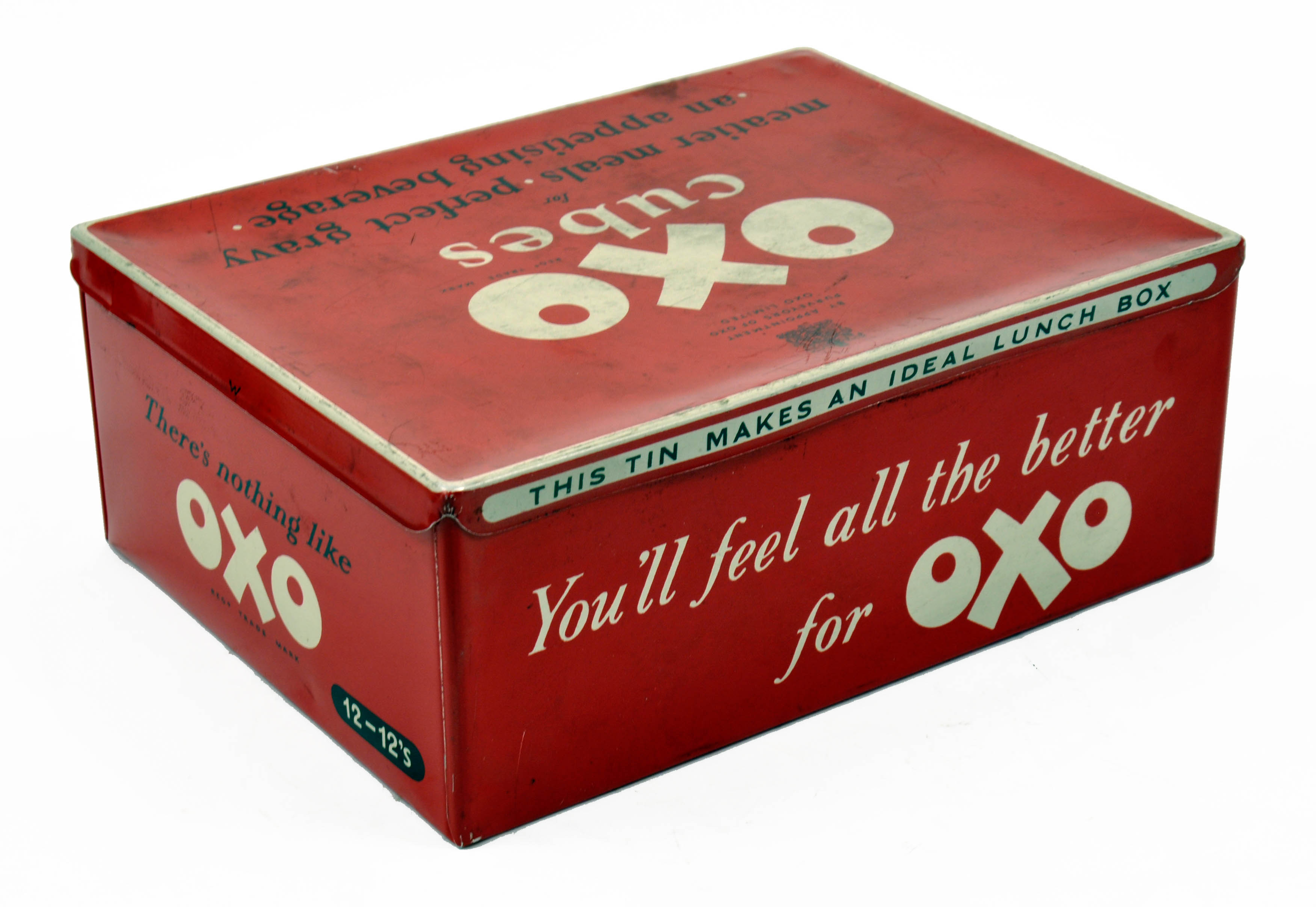 Red Oxo Tin, Storage Container, Vintage Oxo Cubes 